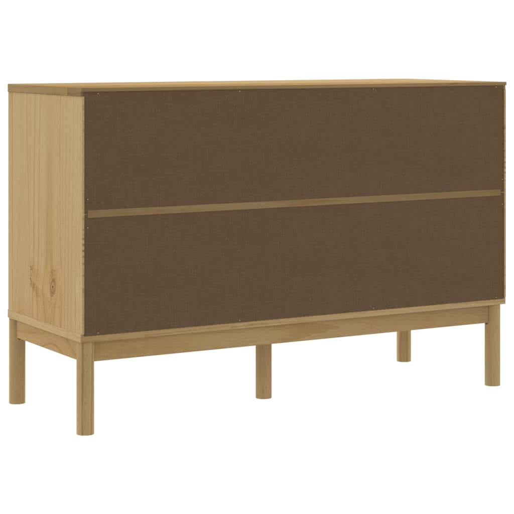 skænk FLORO 114x43x74 cm massivt fyrretræ gyldenbrun
