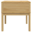 lampebord FLORO 55x55x54 cm massivt fyrretræ gyldenbrun