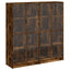 bogreol med låger 136x37x142 cm konstrueret træ røget egetræ
