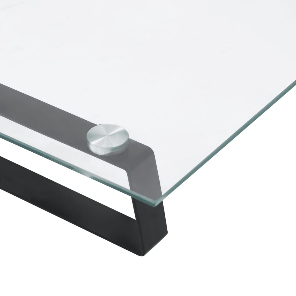 skærmstander 60x20x8 cm hærdet glas og metal sort