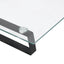 skærmstander 100x20x8 cm hærdet glas og metal sort