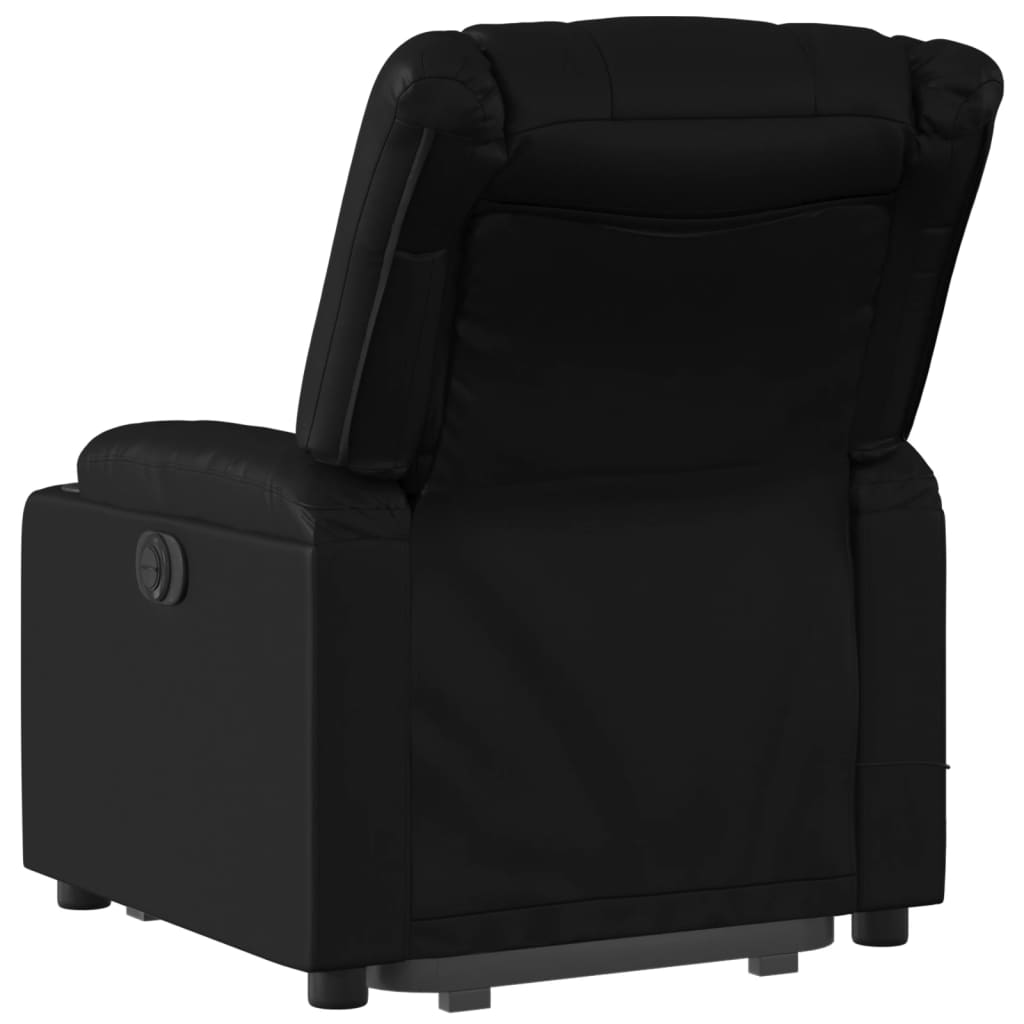 massagestol med løftefunktion kunstlæder sort