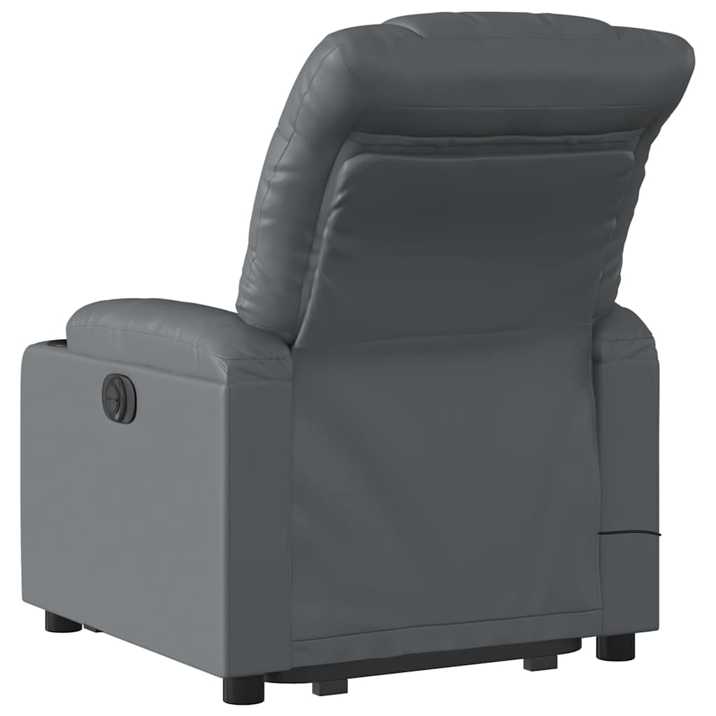 løftestol med massagefunktion kunstlæder grå