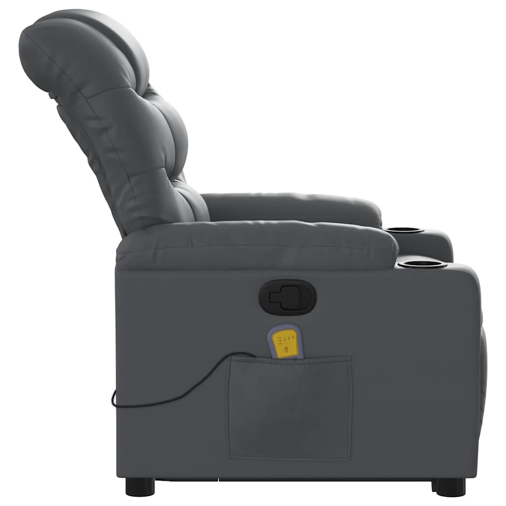 løftestol med massagefunktion kunstlæder grå