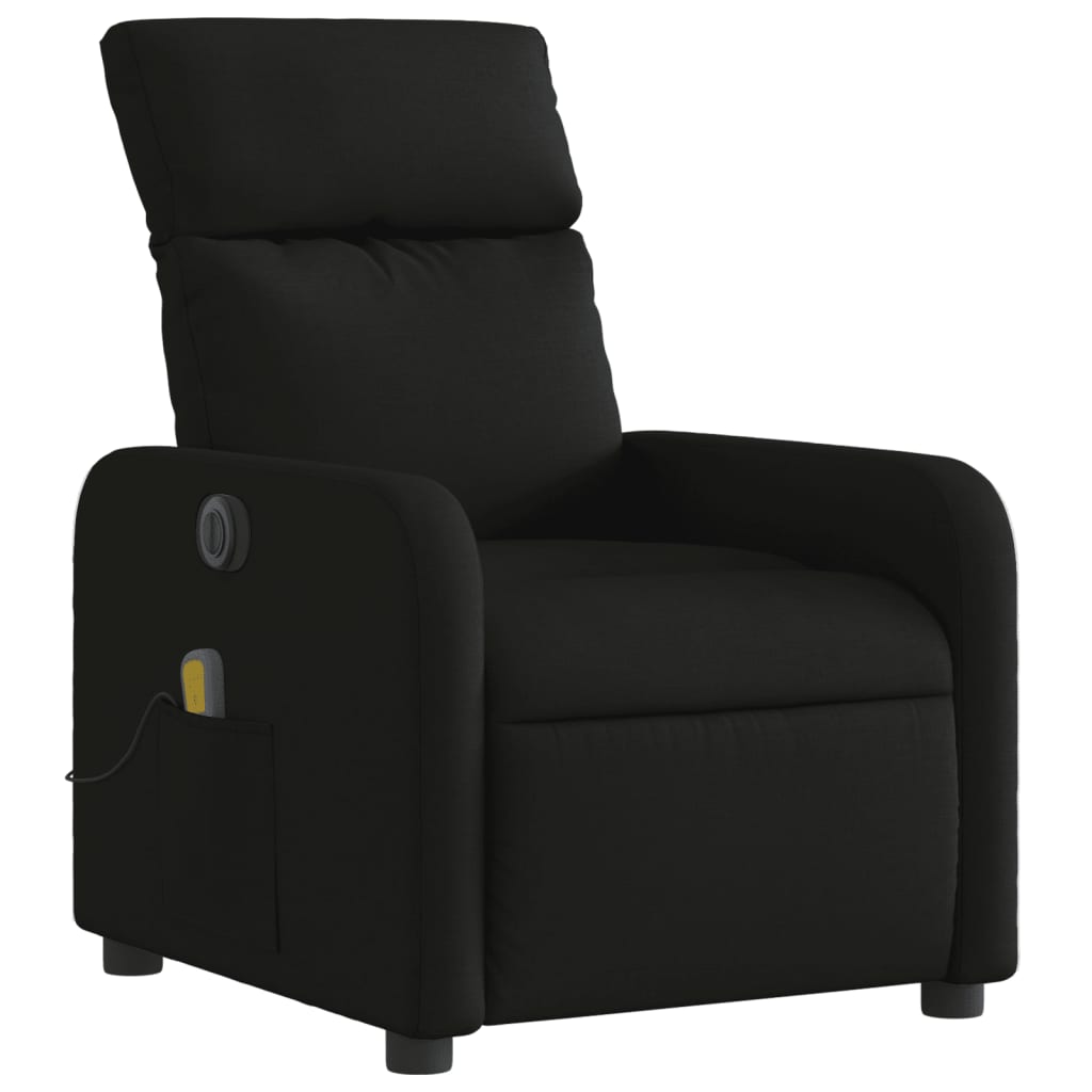 eldrevet massagestol stof sort