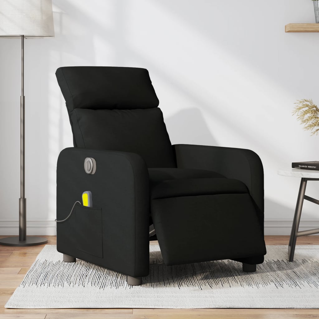 eldrevet massagestol stof sort