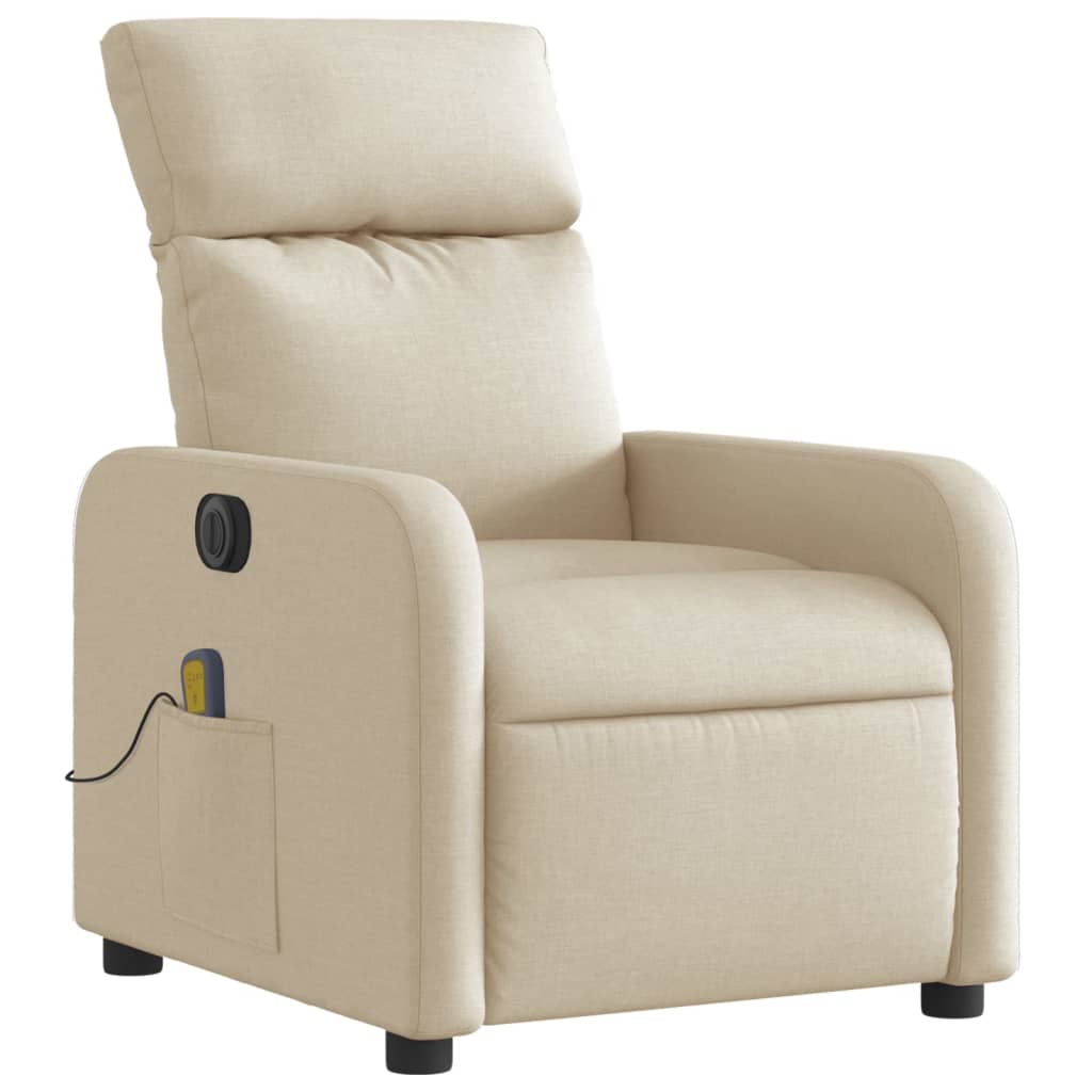 eldrevet massagestol stof cremefarvet