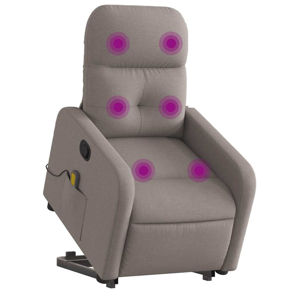 løftestol med massage stof gråbrun