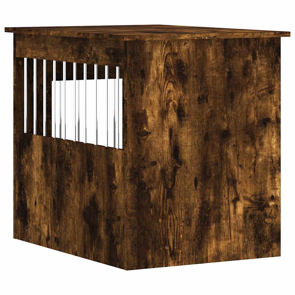 hundebur 55x75x65 cm konstrueret træ røget egetræsfarve
