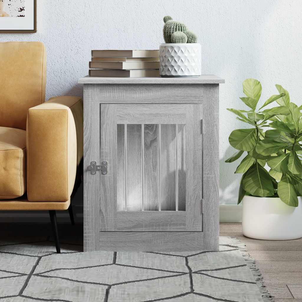 hundebur 55x75x65 cm konstrueret træ grå sonoma-eg