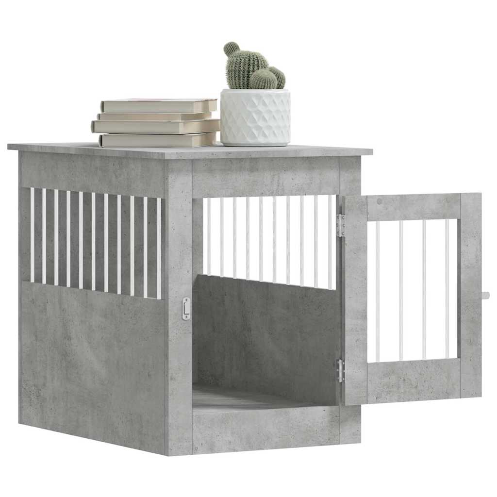 hundebur 55x80x68 cm konstrueret træ betongrå