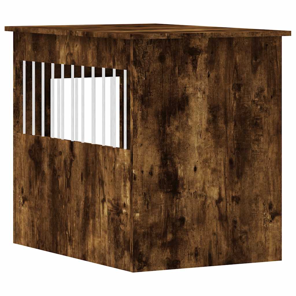 hundebur 55x80x68 cm konstrueret træ røget egetræsfarve