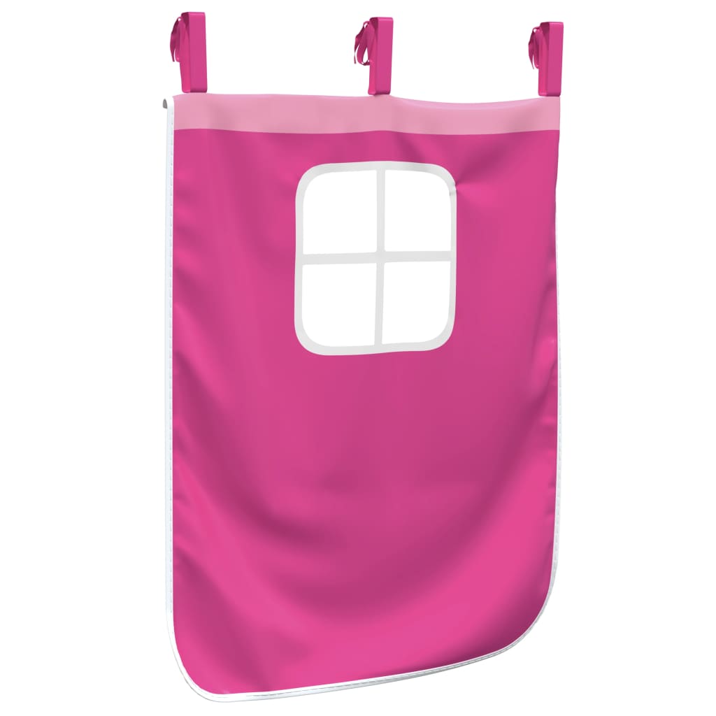 gardiner med tunnel til højseng polyester pink
