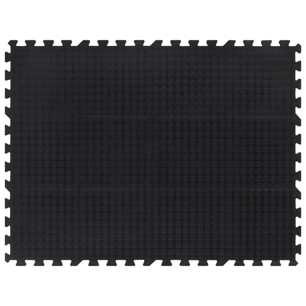 gulvmåtte 90x120 cm 12 mm gummi sort billede