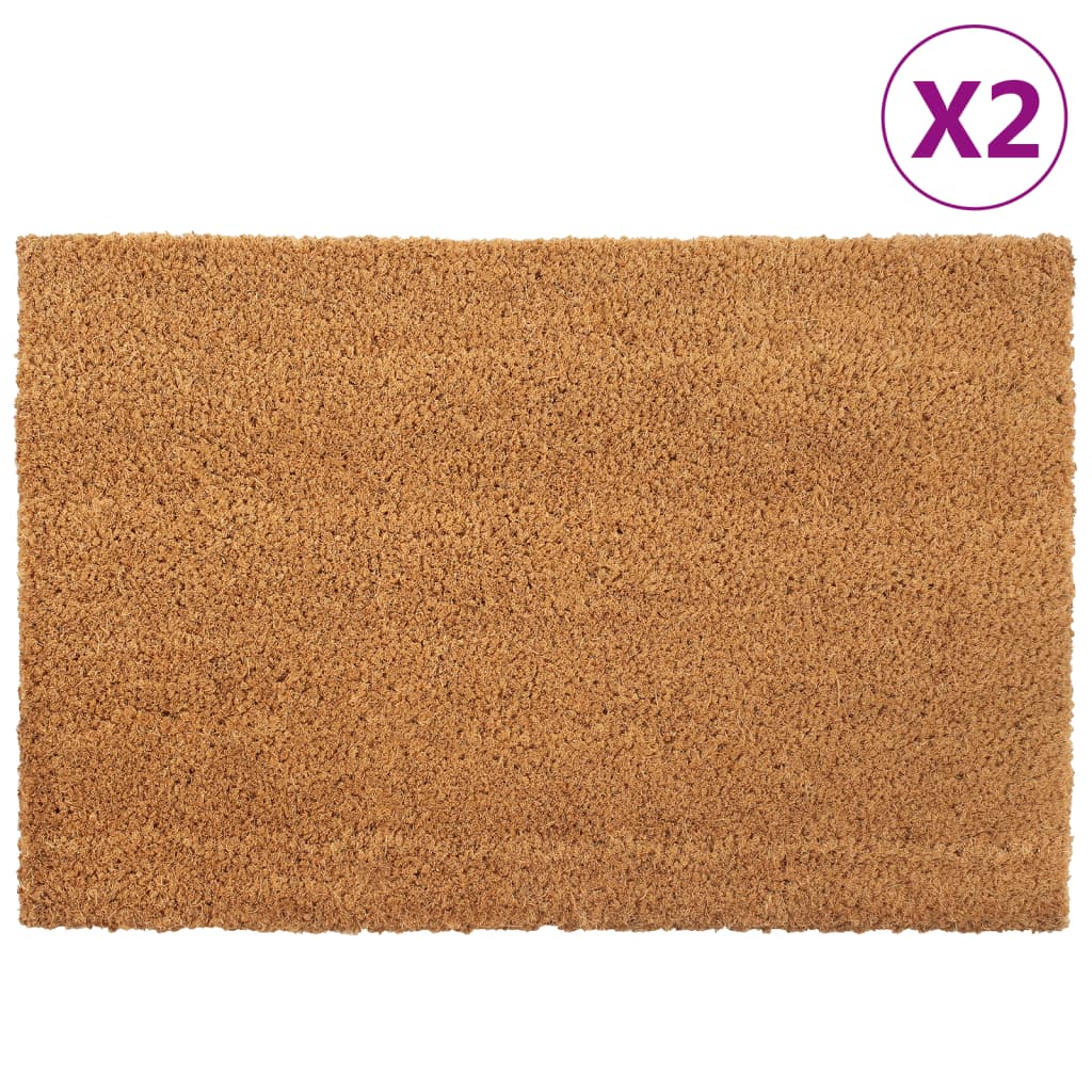 dørmåtter 2 stk. 40x60 cm tuftet coir naturfarvet