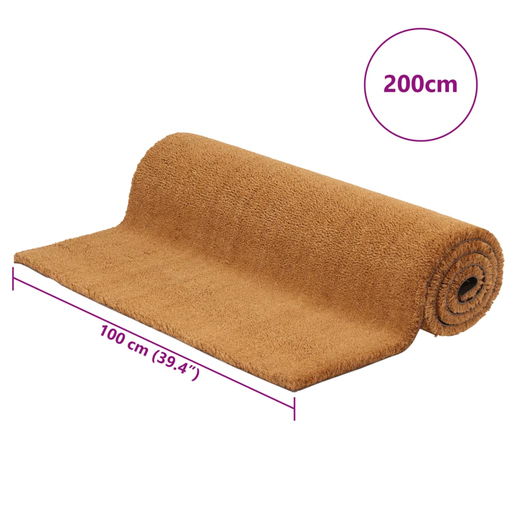 dørmåtte 100x200 cm tuftet coir naturfarvet
