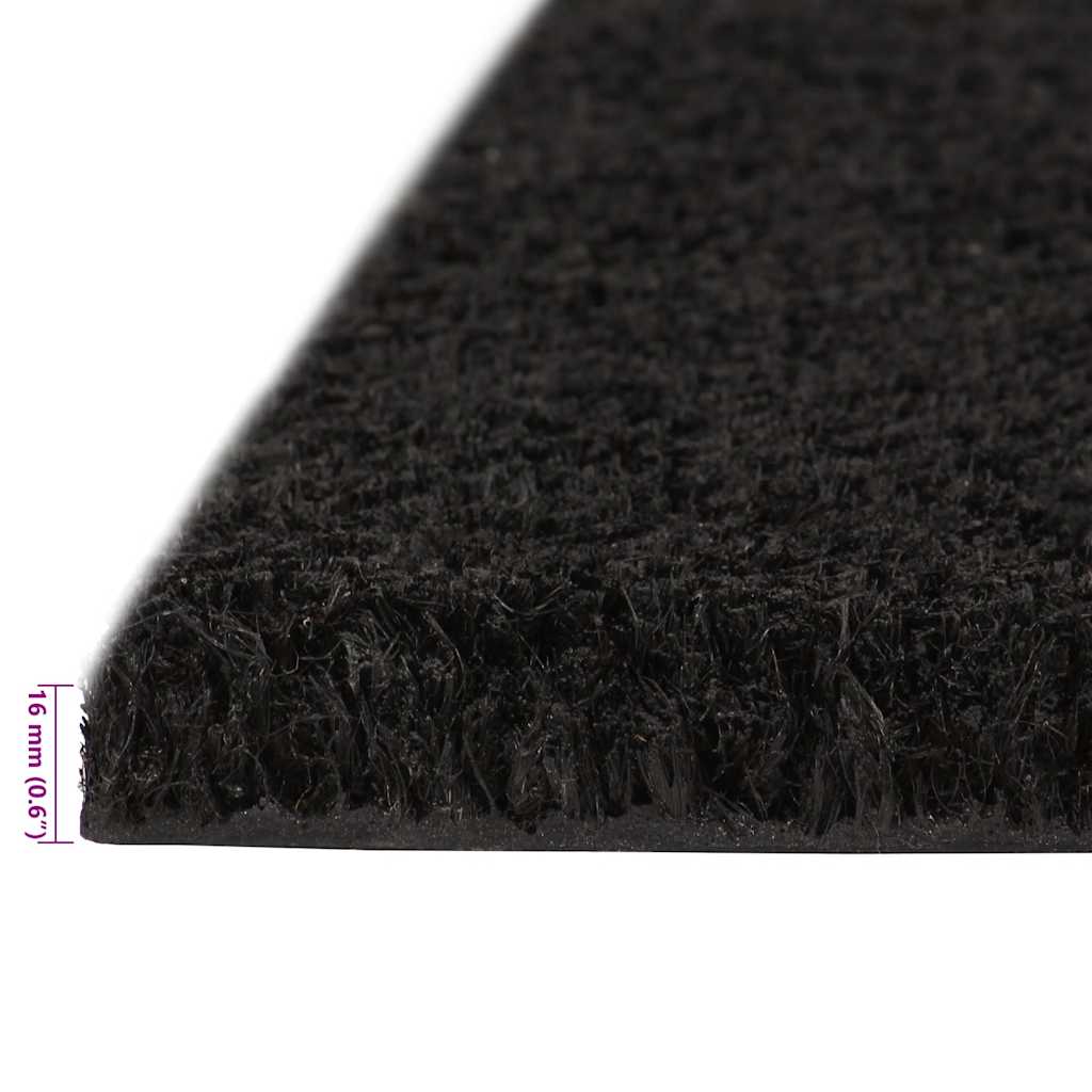 dørmåtte 80x100 cm tuftet coir sort
