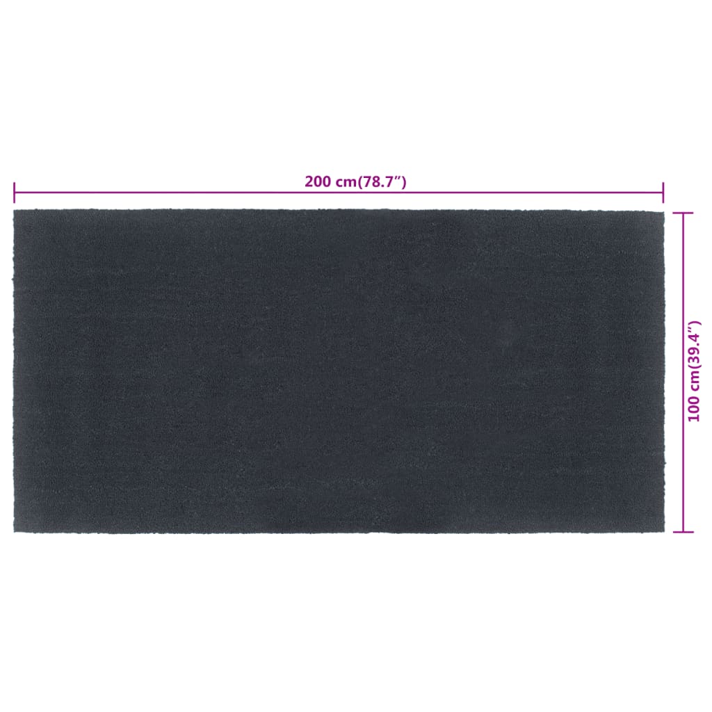 dørmåtte 100x200 cm tuftet coir mørkegrå