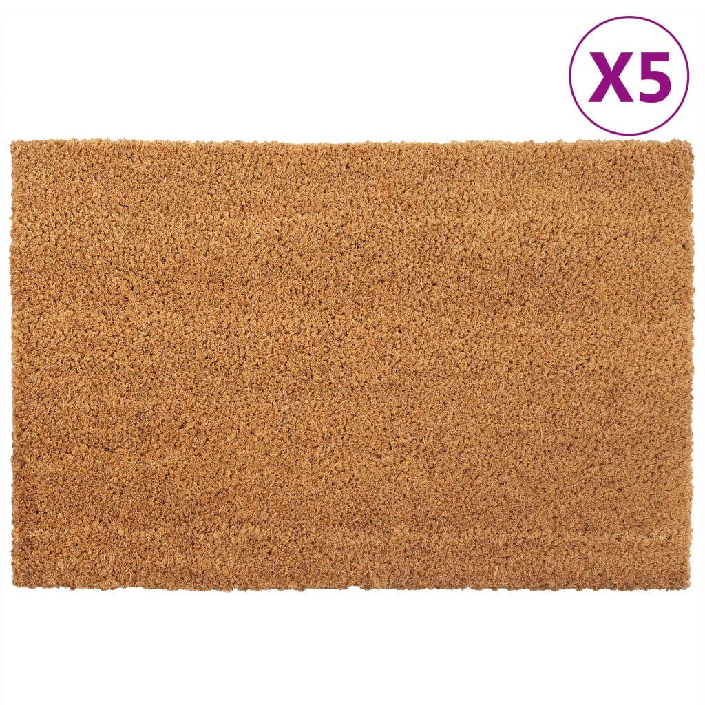 dørmåtter 5 stk. 40x60 cm tuftet coir naturfarvet