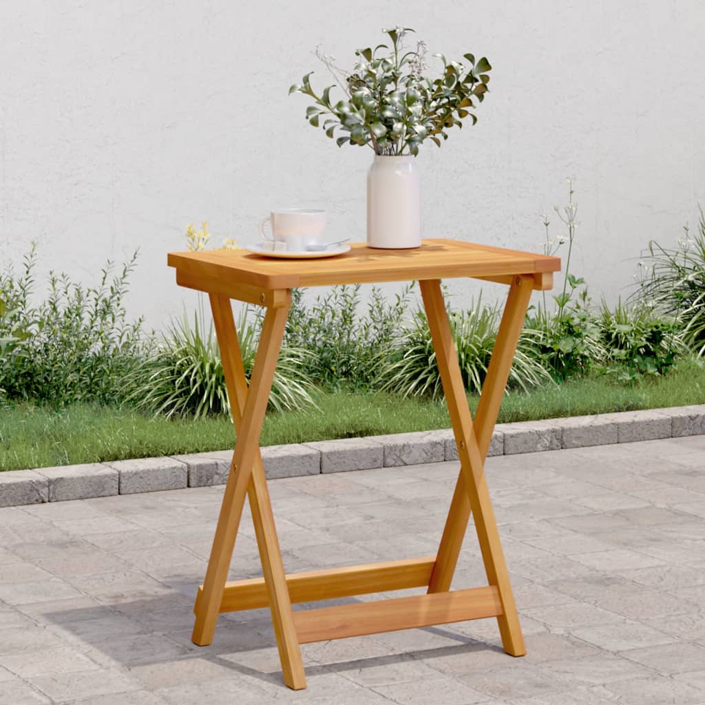 foldbart havebord 50x36x60 cm massivt akacietræ billede