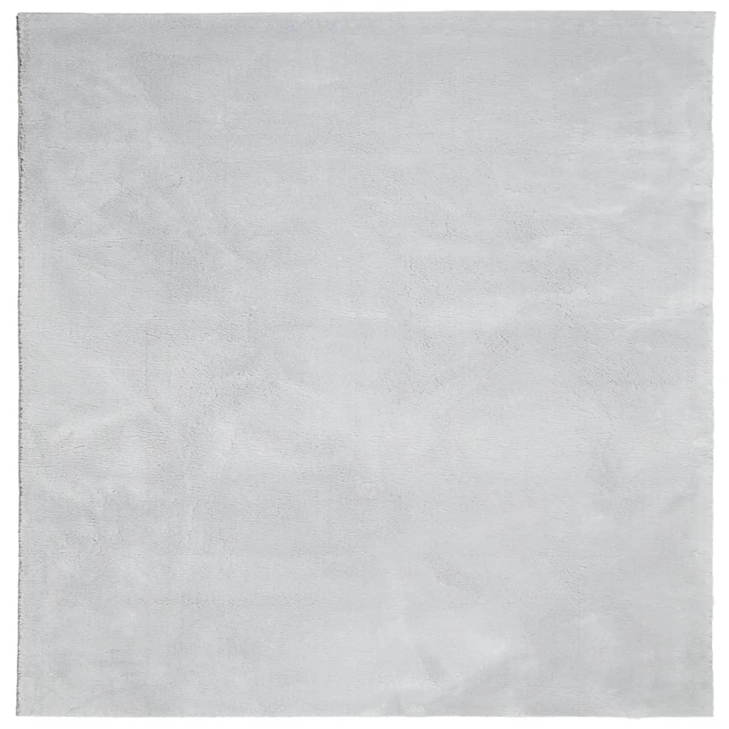 gulvtæppe HUARTE 120x120 cm kort luv og vaskbart grå