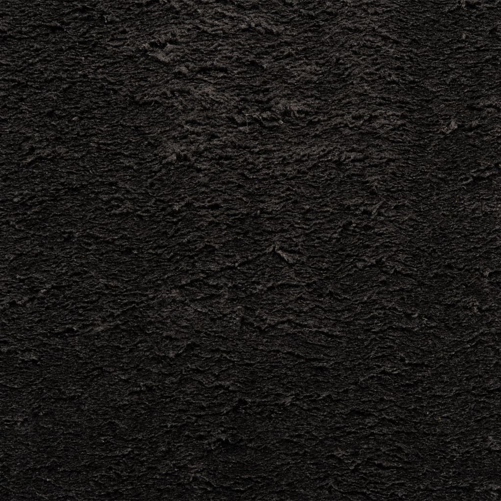gulvtæppe HUARTE 160x230 cm kort luv og vaskbart sort
