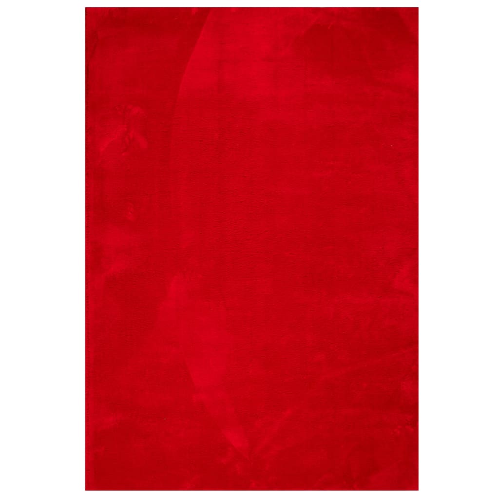gulvtæppe HUARTE 140x200 cm kort luv og vaskbart rød