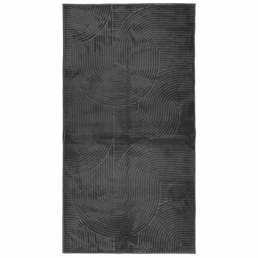 gulvtæppe IZA 80x150 cm kort luv skandinavisk look antracitgrå