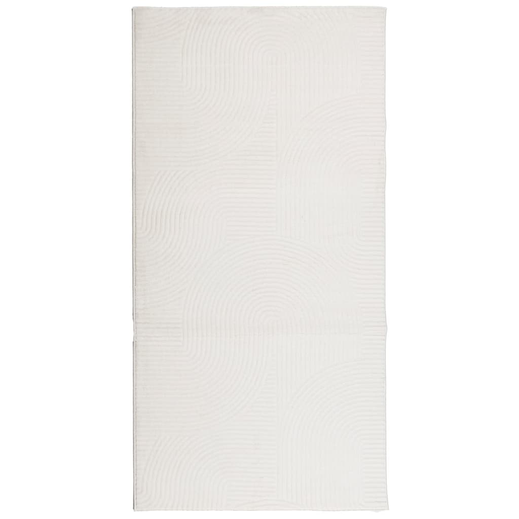 gulvtæppe IZA 100x200 cm kort luv skandinavisk look cremefarvet