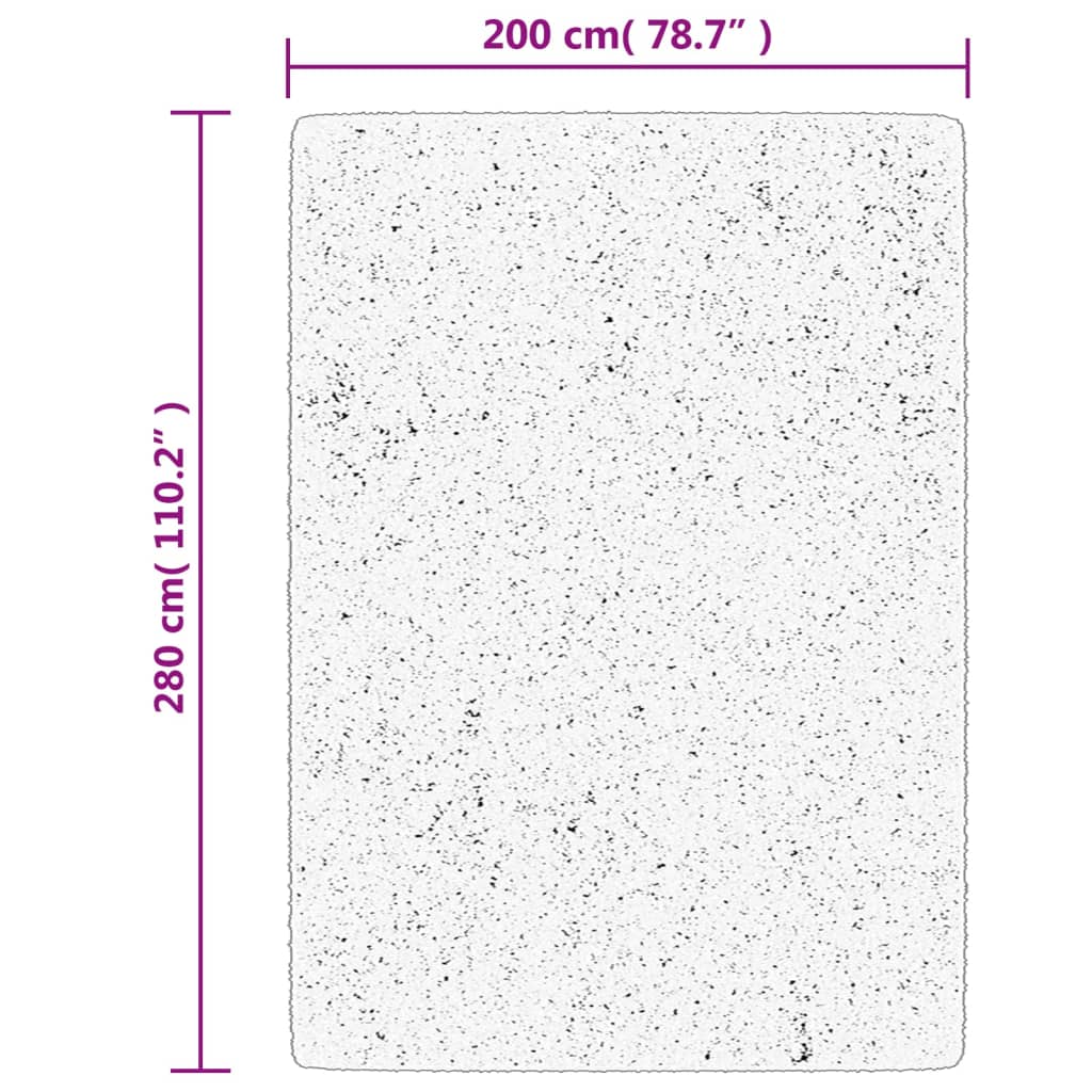 gulvtæppe IZA 200x280 cm kort luv skandinavisk look cremefarvet
