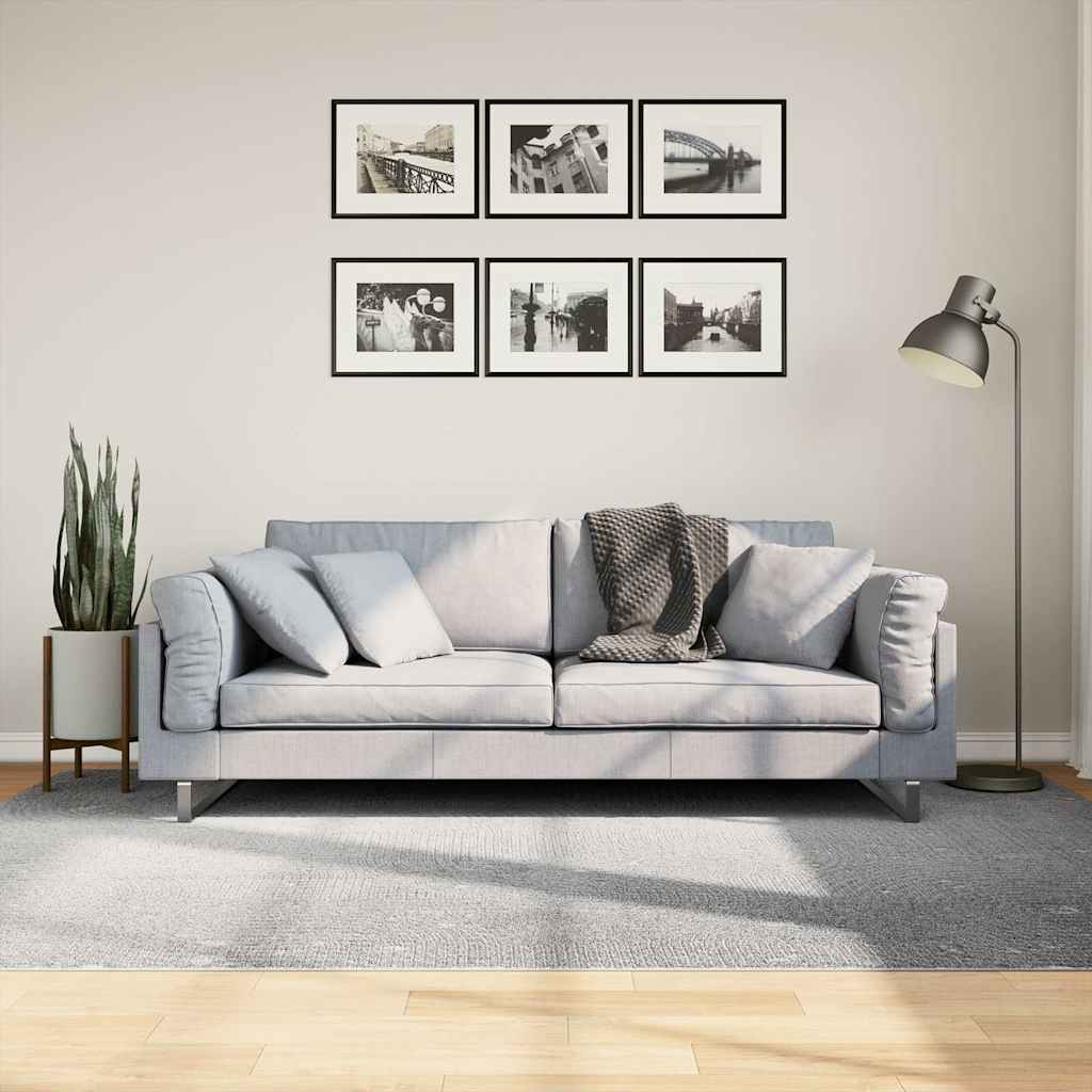 gulvtæppe IZA 160x230 cm kort luv skandinavisk look grå billede