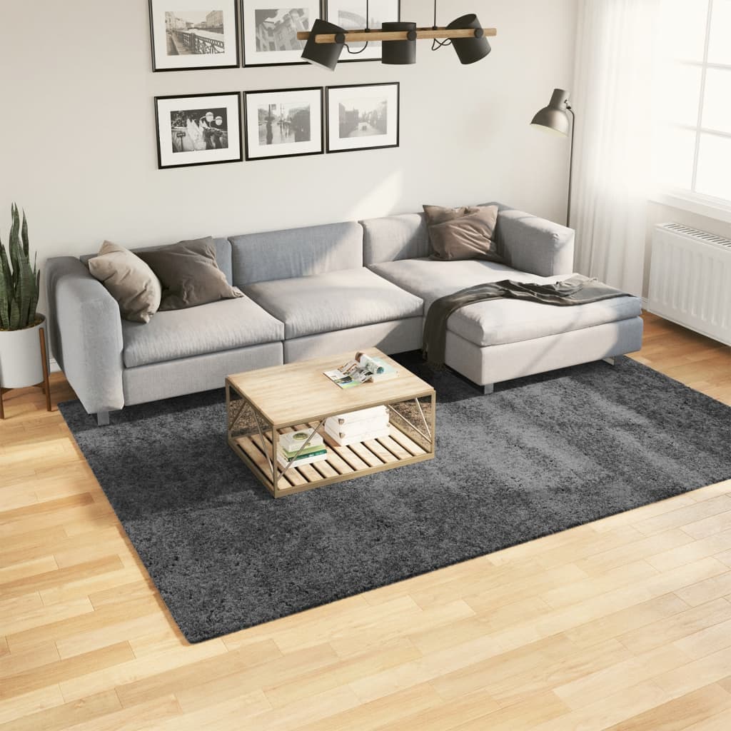 gulvtæppe OVIEDO 200x280 cm kort luv antracitgrå billede
