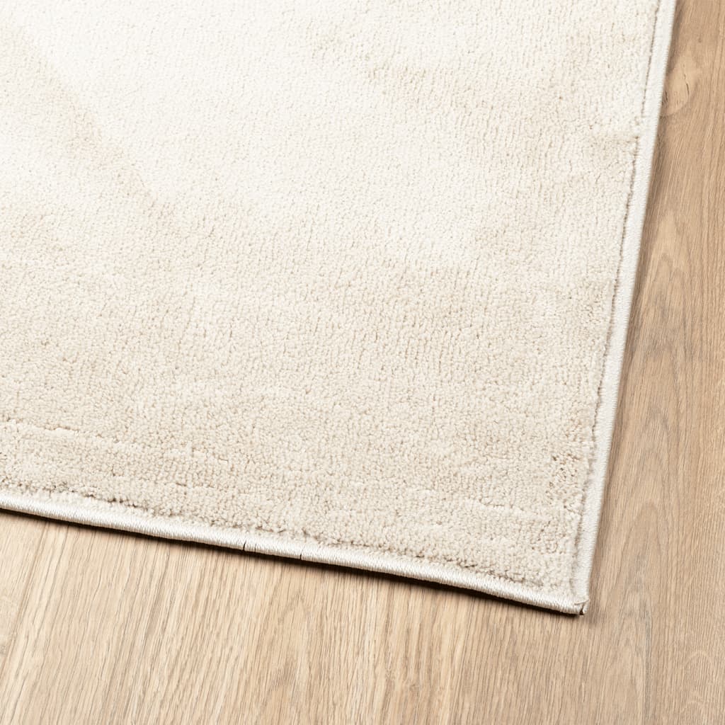 gulvtæppe OVIEDO 120x120 cm kort luv beige