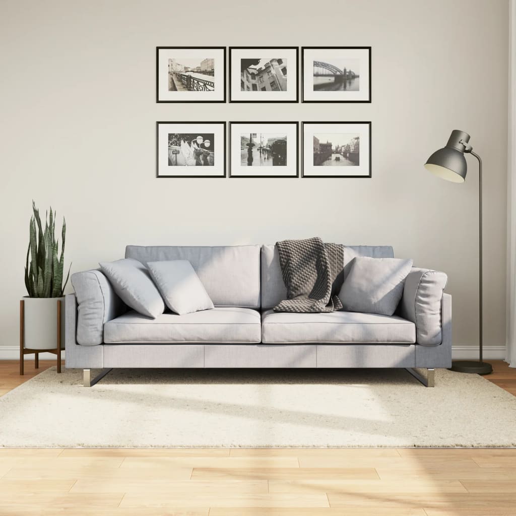 gulvtæppe OVIEDO 140x200 cm kort luv beige billede