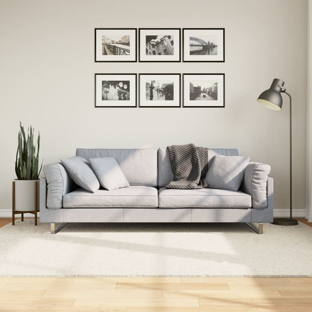 gulvtæppe OVIEDO 160x230 cm kort luv beige billede