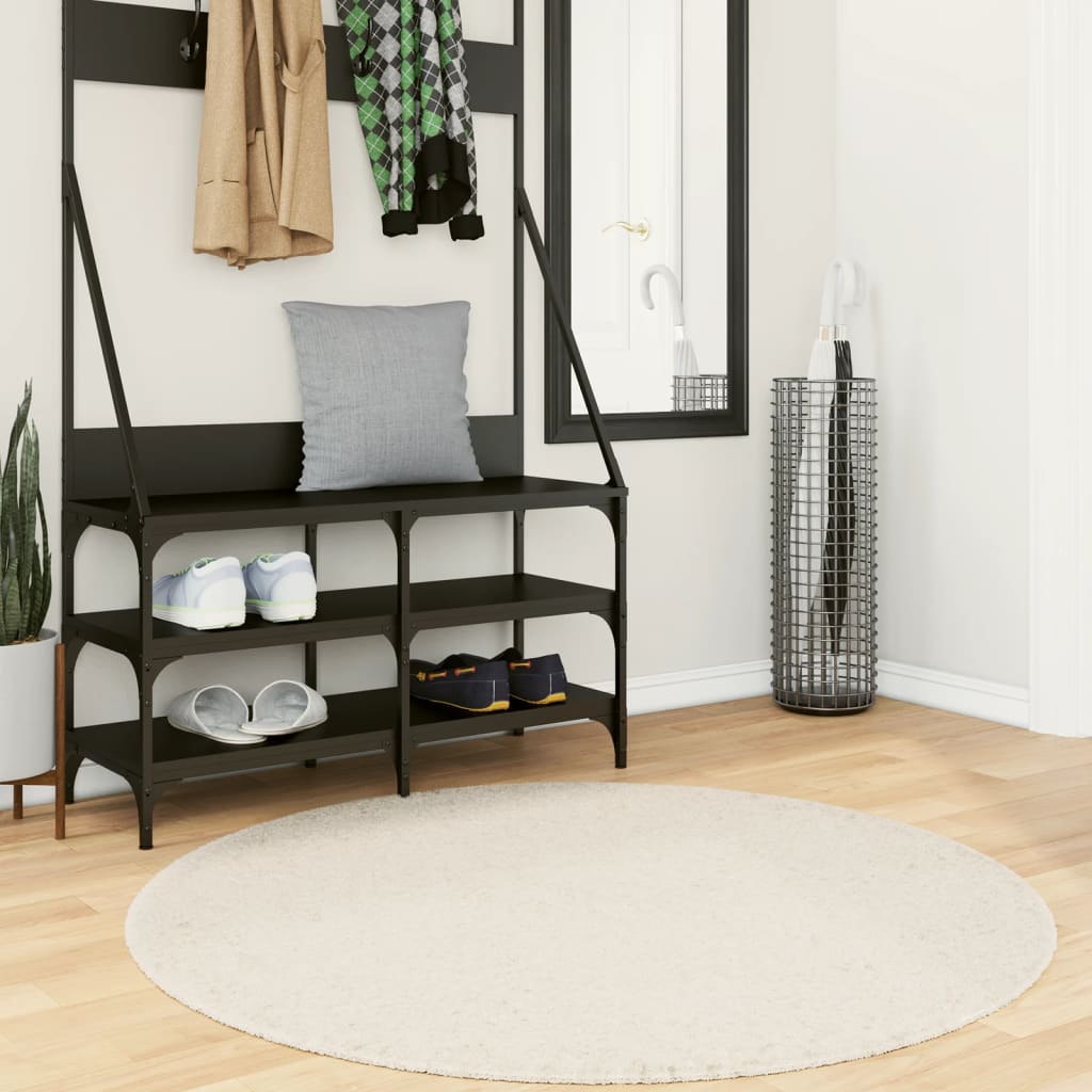 gulvtæppe OVIEDO Ø 120 cm kort luv beige billede