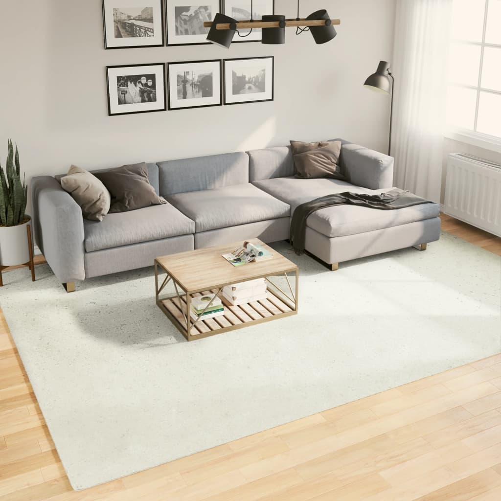gulvtæppe OVIEDO 240x340 cm kort luv cremefarvet billede