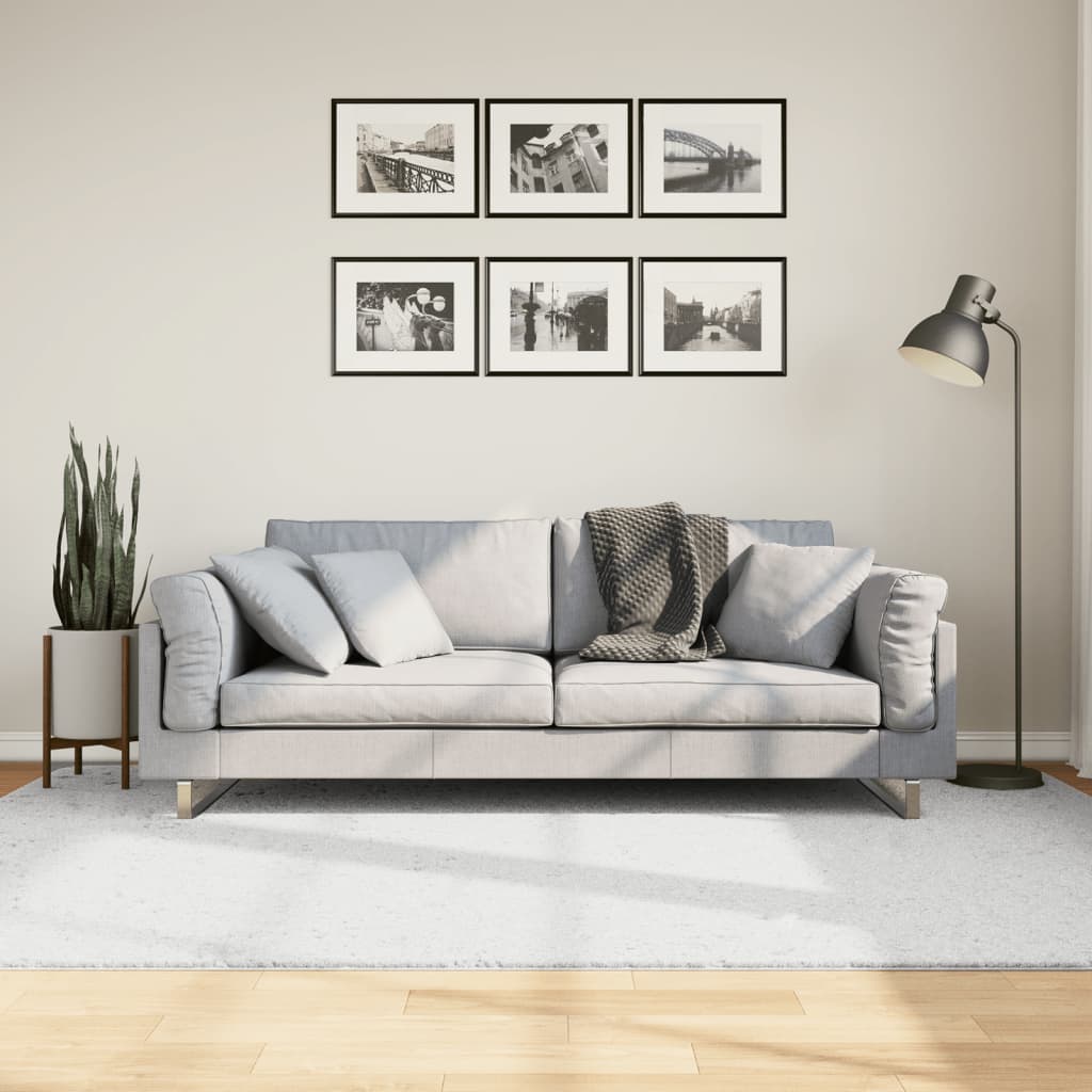 gulvtæppe OVIEDO 160x230 cm kort luv grå billede