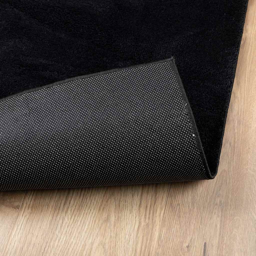 gulvtæppe OVIEDO 160x230 cm kort luv sort