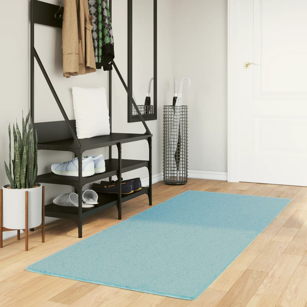 gulvtæppe OVIEDO 80x200 cm kort luv grøn billede