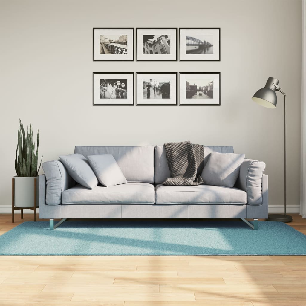 gulvtæppe OVIEDO 100x200 cm kort luv grøn billede