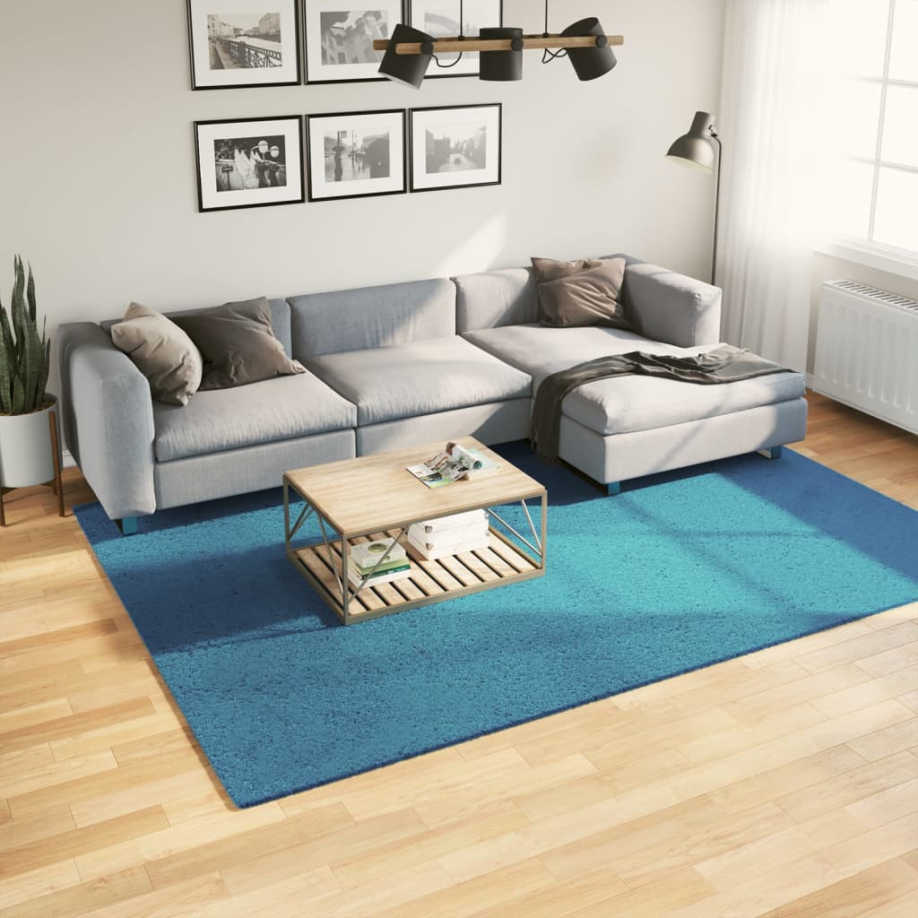 gulvtæppe OVIEDO 200x280 cm kort luv turkis billede