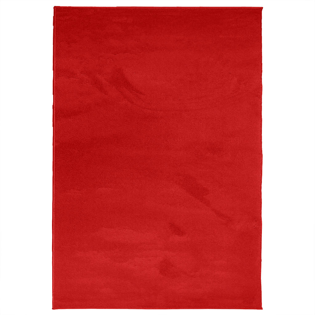 gulvtæppe OVIEDO 160x230 cm kort luv rød