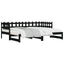 daybed med udtræk 2x(80x200) cm massivt fyrretræ sort