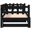 daybed med udtræk 2x(80x200) cm massivt fyrretræ sort