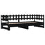 daybed med udtræk 2x(90x200) cm massivt fyrretræ sort