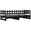 daybed med udtræk 2x(90x190) cm massivt fyrretræ sort