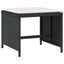haveskammel med hynder 4 stk. 41x41x36 cm polyrattan sort