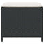 haveskammel med hynder 4 stk. 41x41x36 cm polyrattan sort