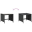 haveskammel med hynder 4 stk. 41x41x36 cm polyrattan sort